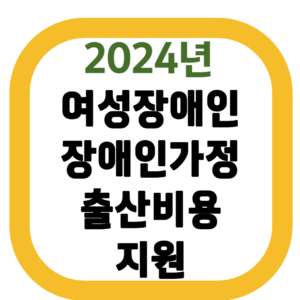 여성장애인 장애인 가정 출산비용 지원